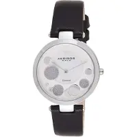 Akribos XXIV Dameur AK1069SSBK Diamond Hvid/Læder Ø34 mm