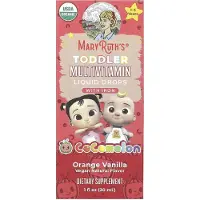 MaryRuth's , Cocomelon, Børne Multivitamin, Liquid Drops Med Jern, 1 - 3 År, Orange Vanilje, 1 fl oz (30 ml)