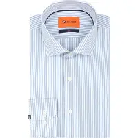 Suitable Twill Skjorte Striber Blå Lyseblå måle
