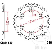 JT Sprockets 520 Sc Jtr210.49sc Steel Bagtandhjul
