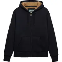 Superdry Superdrytil mænd. M2014583A Sweatshirt med hætte og lynlås Borg Lined marineblå (S), Casual, Bomuld