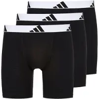 Adidas Boxershorts Brief Active Flex Cotton 3-pak - Sort/hvid, størrelse Small
