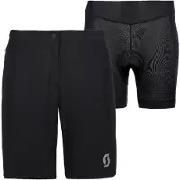 SCOTT - MTB tøj dame - Vertic LT W/Pad Shorts W Black til Unisex - Størrelse S - Sort