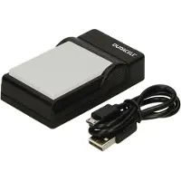 Duracell DRC5909, USB, Indendørs batterioplader, Canon NB-7L, Sort, 5 V, 5 V