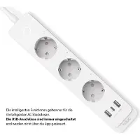 TP-LINK Tapo P300, 3 AC stikkontakt(er), Type F (CEE 7/4), 1,5 m, Kabel & trådløs, Hvid, Hvid