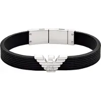 Emporio Armani Armbånd sort / sølv