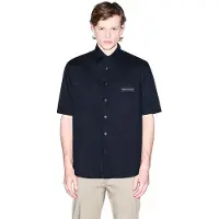 Armani Exchange A|X Armani Exchangetil mænd. XM002317AF24533UB101 Navy boxy skjorte (S), Casual, Bomuld, Korte ærmer, Blå