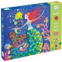 Djeco Mermaid's Song Mosaic Arts & Crafts Kit - Opret din egen glitrende undervandsscene til skolen - Fun & Creative For Family & Friends Boys &