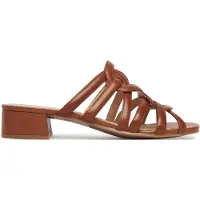 Caprice Mule, brown, made of Leather with Block heel, Size 37