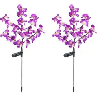Maximex solcellehavelygter, LED orkidéer, sæt 2 stk., 75 cm