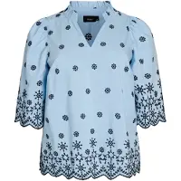 Zizzi Bluse 'Eviola' lyseblå / mørkeblå
