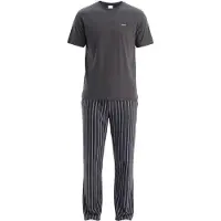 Dagi Pyjamas lang mørkegrå / burgunder / sort