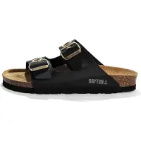 Bayton Pantoletter 'JANNY' brun / guld / sort