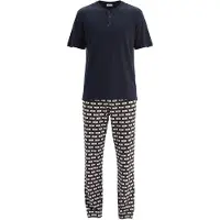 Dagi Pyjamas lang navy / brun / lysegrå / offwhite