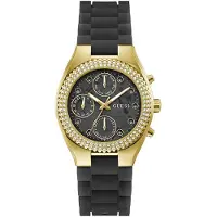 GUESS Dameur GW0773L2 Multifunction Sort/Gummi Ø37 mm