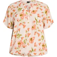 Zizzi Bluse 'VBella' lysebeige / oliven / lyseorange