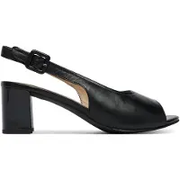 Caprice Heeled sandal, black, made of Leather with Block heel, Size 40