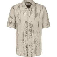 No-excess Kortæret Jacquard Skjorte Print Råhvid Off-white Grå åle