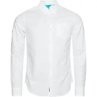 Superdry Superdrytil mænd. M4010696A Studios skjorte i hvidt hør (XXL), Casual, Linned, Lange ærmer