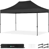 Vonroc Partytelt 3×4,5 m – Premium Easy‑Up – Pavillon | Vandtæt – Modulært design – Stålramme – UV 50+ – Inkl. opbevaringstaske – Sort
