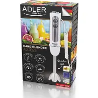 Adler AD 4625w, Nedsænkning blender, 1500 W, Sølv, Hvid