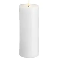 Moods & More LED bloklys i hvid med smelteeffekt - Ø 7,4 cm x H 20 cm