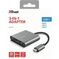 Trust Dalyx 3-in-1 Multiport USB-C Adapter - Dockingstation - USB-C 3.2 Gen 1 - HDMI