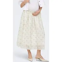 ONLY Maternity Nederdel 'OLManna' lysegul / gran / hvid