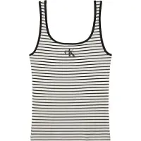 Calvin Klein Striped Monologo Scoop Nk Rib ærmeløs T-shirt