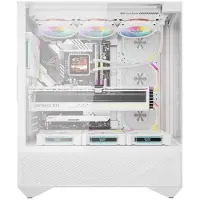 Darkflash DY460 computerkabinet (hvid) + 4 ARGB-blæsere