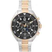 Nautica Herreur NAPNWP006 Newport Sort/Rosaguldtonet stål Ø47 mm