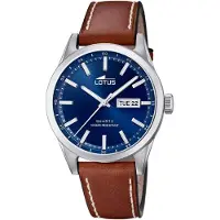 Lotus Herreur 18671/3 Classic Blå/Læder Ø42 mm