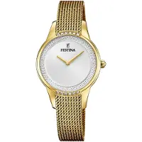 Festina Dameur F20495-1 Sølvfarvet/Gul guldtonet stål Ø30 mm