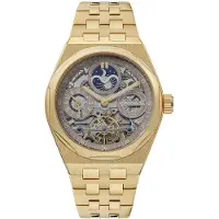 Ingersoll Herreur I12902 Skeletskåret/Gul guldtonet stål Ø43 mm