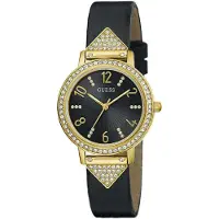 GUESS Dameur GW0473L2 Tri Luxe Sort/Læder Ø32 mm