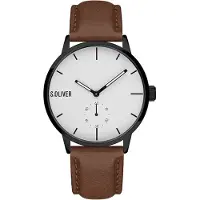 s.Oliver Herreur SO-4179-LQ Classic Sølvfarvet/Læder Ø41