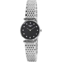 Longines Dameur L4.209.4.58.6 Grande Classique Sort/Stål Ø24 mm