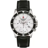 Swiss Alpine Military by Grovana Herreur 7022.9532 Challenger Chrono Hvid/Læder