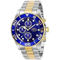 Invicta Herreur 28692 Pro Diver Blå/Gul guldtonet stål Ø43 mm