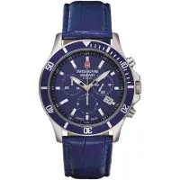Swiss Alpine Military Herreur 7022.9535 Challenger Chrono Blå/Læder