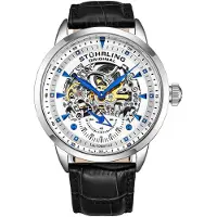 Stührling Original Herreur 3133.1 Legacy Sølvfarvet/Læder Ø44 mm