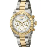 Invicta Herreur 17026 Speedway Hvid/Gul guldtonet stål Ø40 mm