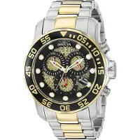 Invicta Herreur 19839 Pro Diver Sort/Gul guldtonet stål Ø49 mm