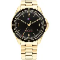 Tommy Hilfiger Herreur 1791903 Maverick Sort/Gul guldtonet stål Ø43