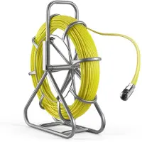 Vevor Fiskebånd Glasfiber, 100M 6,3MM, Kanalstang Fiskebåndstrådaftrækker med Stativ, Kabeltrækstang med Låsemekanisme, Fiskeværktøj, Til Vægge Gulv og Elrør, Ikke-ledende