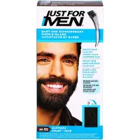 Just for men M55 Real Black overskæg og skægfarvegel - 5-minutters dækning af gråt hår, fyldigere, naturligt udseende