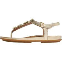 FitFlop Fitfloptil kvinder. A4I-675 Gracie Ultra-Jewel guldfarvede lædersandaler (38), Guldfarvet, Fast, Spænder, Casual, Party