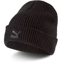 Puma Classics Archive Mid Fit Beanie, Accessories, Black/Gray Logo, Adult