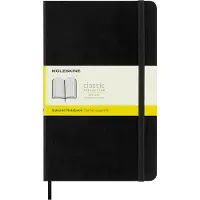 Moleskine Classic Large - Notesbog - 130 x 210 mm - 96 ark / 192 sider - elfenbensfarvet papir - kvadreret - sort