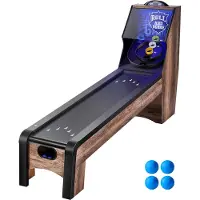 Vevor 2,74m Roll and Score klassisk arkadespilbord, indendørs skeeballmaskine-spilsæt med LED elektronisk scorer, lyd, automatisk boldretur til voksne børn hjemmeaktivitetsspillerum, 4 bolde inkludere
